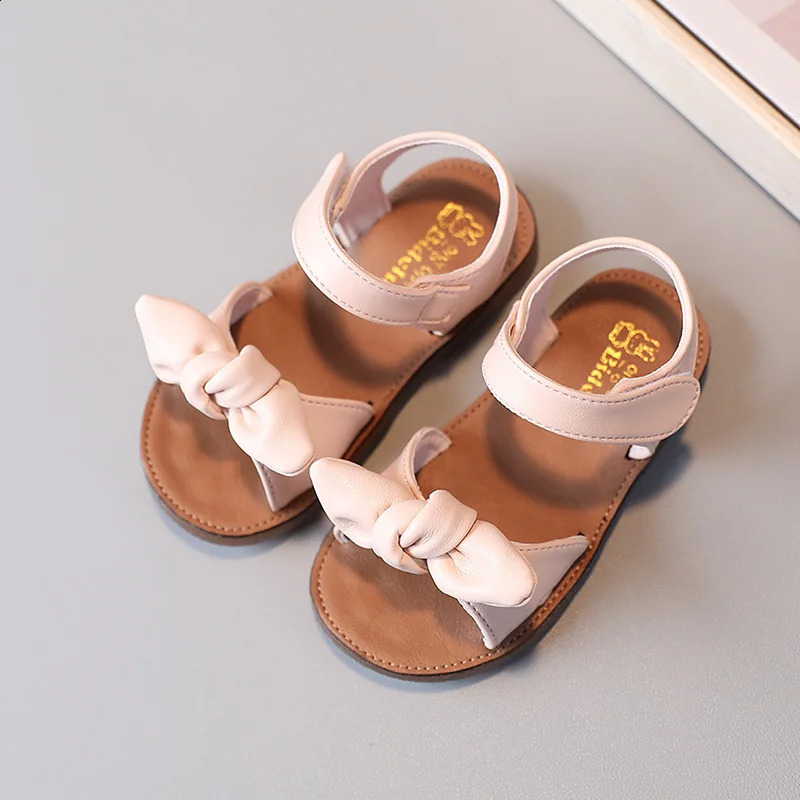 Baby Girls Sandals Kids Beach Shoes Summer Children Sandals Soft Fashion Bow-knot Simple Classic Comfortable Cute 250219