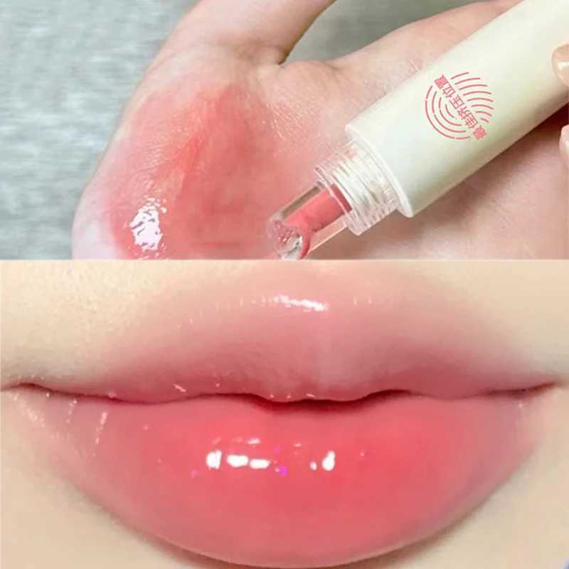 Jelly mirror transparent lip gloss waterproof moisture-proof non stick cup durable lipstick crystal frozen lipstick glacier makeupW250219