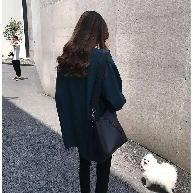 Spring Autumn 2024 New Simple Elegant Chiffon Plus Sizes Shirt Long Sleeve Loose-Fit BF Base Layer Top Women's