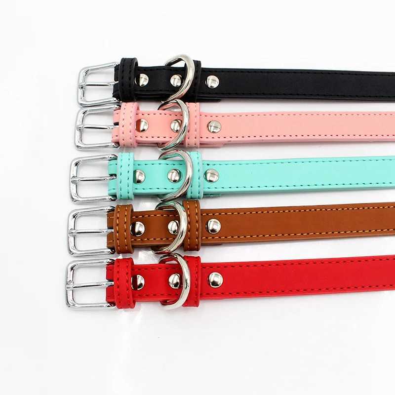 Affordable Comfort Dog Cat PU Leather Collar Adjustable Pet Accessories for Small Dogs Puppy Mascotas Supplies dog collar W250219