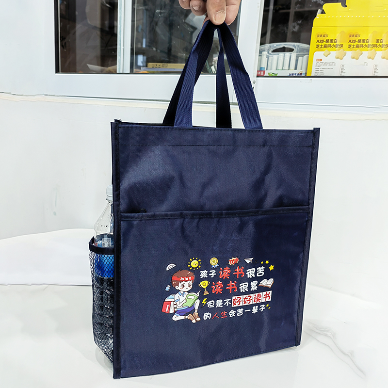 Customized large capacity book carrying bag, storage hand-held file bag, multi-functional dirt resistant cartoon tutoring bag for elementary school st