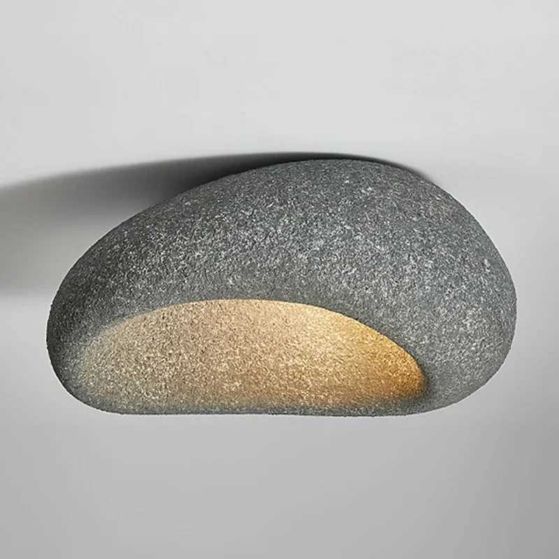 Modern New Japanese Wabi Sabi Grey 45cm Ceiling Lamp Polystyrene Coral Red Atmosphere Nordic Living Room Master Bedroom Light Z250219