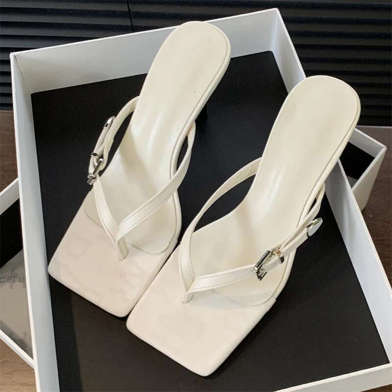 Summer Fashion Clip Toe Buckle Women Slippers Gladiator Sandals Party Thin Heels Flip ps Slides Shoes atos De Muje