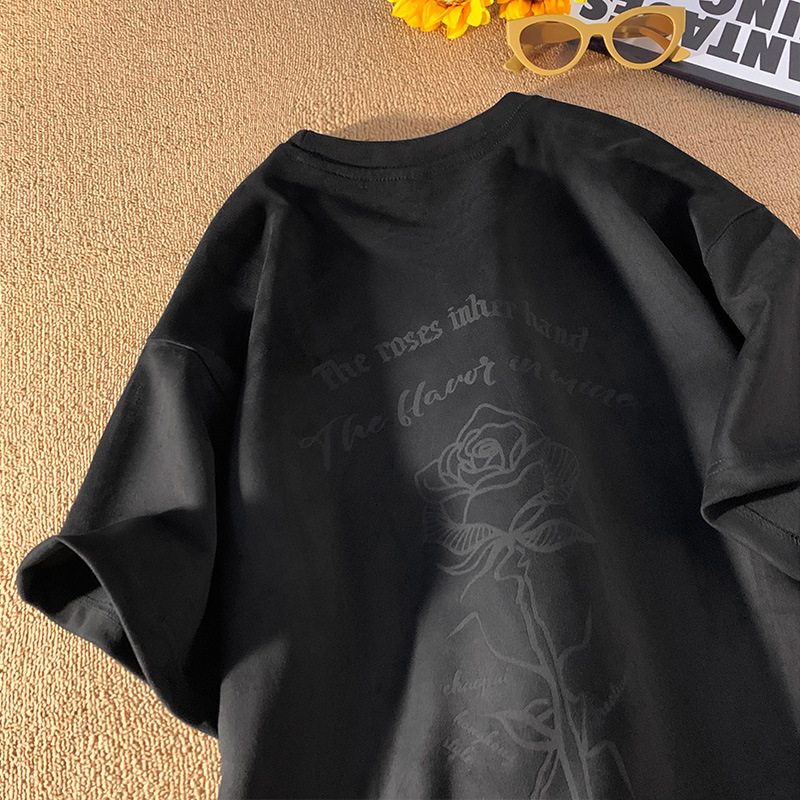 2025 Summer New Short Men's Designer T-shirt Fashionable American Retro Personalized Printed Top Loose Casual Oversized Half Sleeve Men's T-