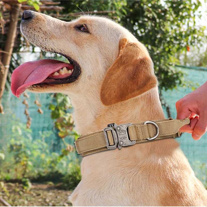 Pet Dog Collar Leash Set Nylon Material Durable Dog Collar Reflective Leash Pet Tactical Training Dog Collar Large Dog Leash SetXJ250218