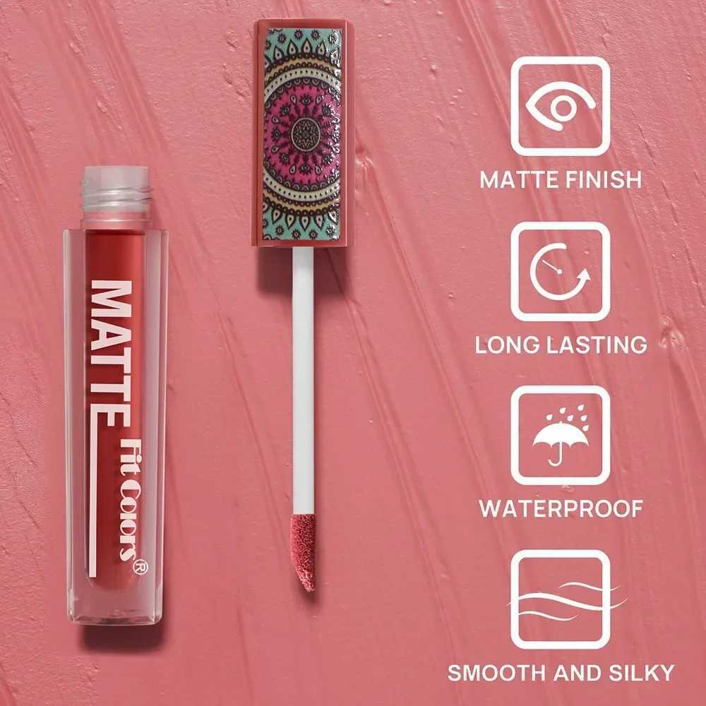 6 Colors Waterproof Liquid Lipstick Matte Velvet Clay Texture Lip Gloss Bohemian Style Earth Brown Lasting Non Stick Cup MakeupW250219