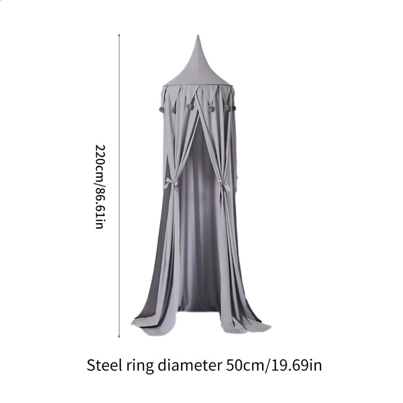 Bed Canopy Kids Nursery Room DecorationsRound Dome Net Play Tent Crib Nooks for Babies Children Bedroom DIY Cotton Net 250219