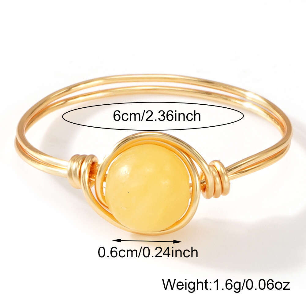 French style light luxury green agate half women's natural stone ring, high-end feel, ins style, no fading
