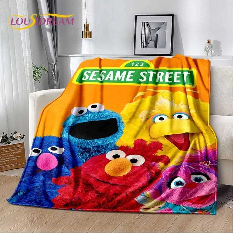Cartoon Sesame Street Cute Soft BlanketsKeep Warm Throw Blanket Comfortable Blanket for Picnic Beds Sofa Home Bedroom Gift KidT250218