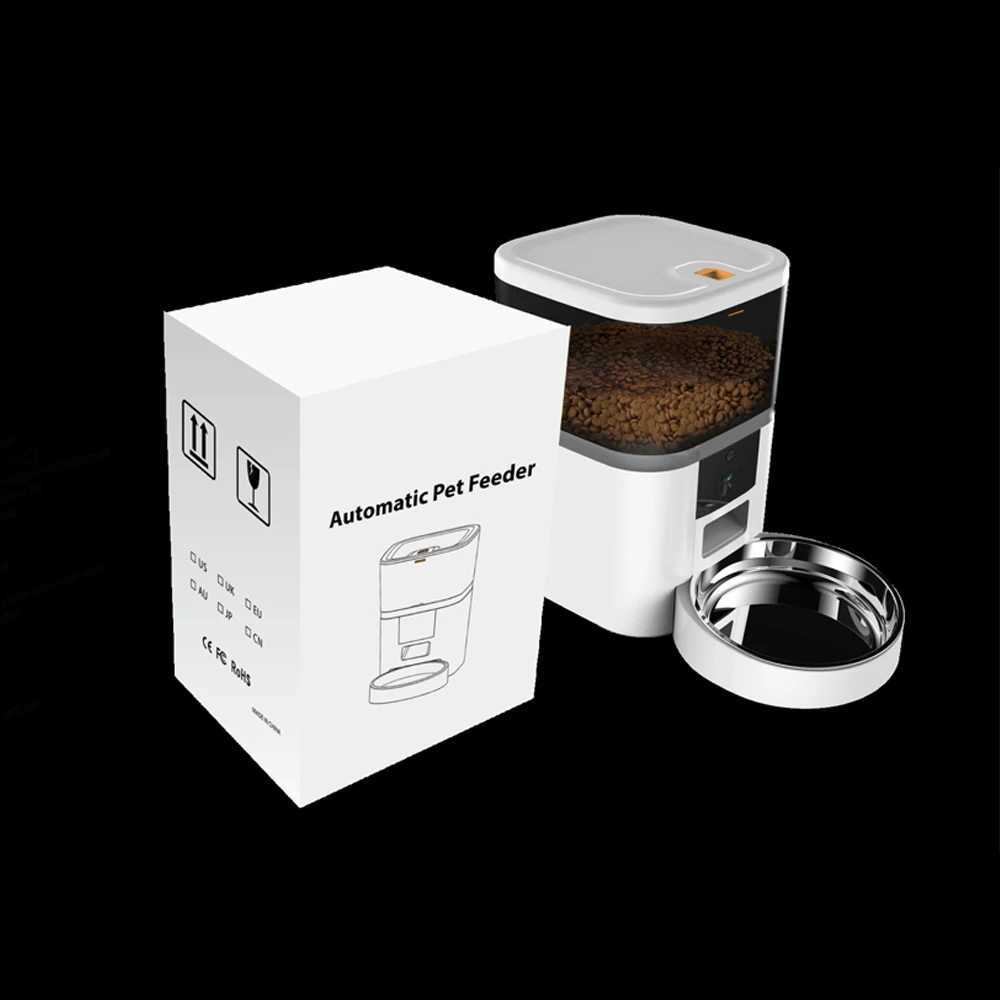 Dog Feeders 4L Smart Automatic Cat Feeder With Camera Video Cat Dry Food Dispenser Pet Smart Voice Recorder Auto Feeder Bowl For Cat Dog H250218