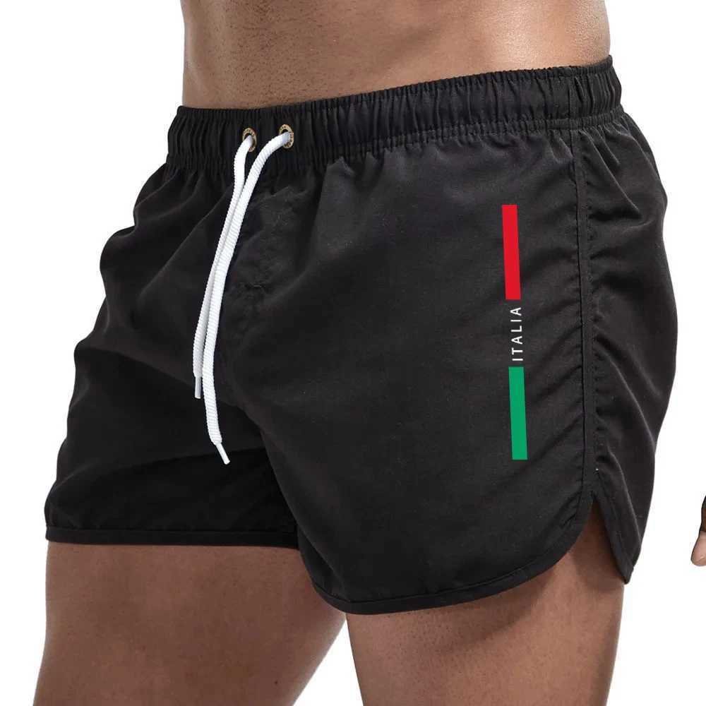 Mens quick drying beach fitness shorts summer swimsuit casual sports mens swimming board 2024 new fashionable beach W250219