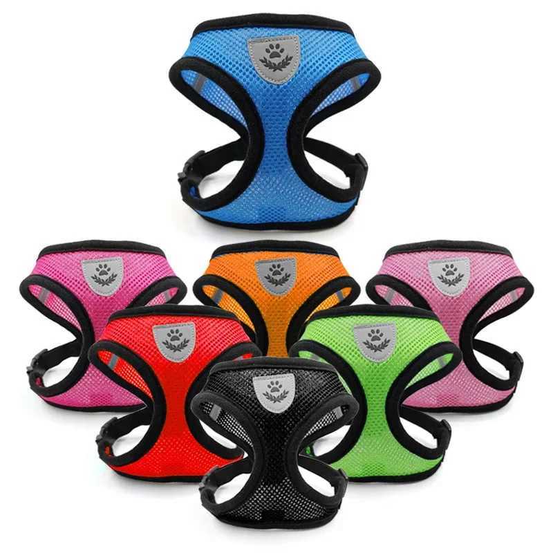 Puppy Cat Vest Harness With Leash Breathable Mesh Pet Chest Straps For Chihuahua York Harnesses Reflective Bulldog Walking LeashXJ250218