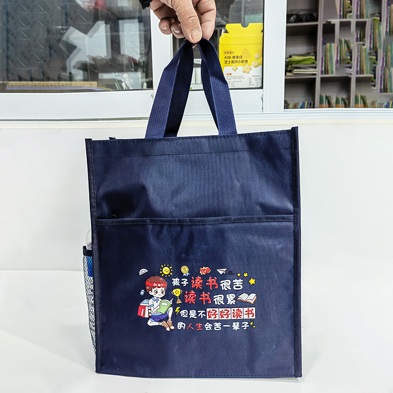 Customized large capacity book carrying bag, storage hand-held file bag, multi-functional dirt resistant cartoon tutoring bag for elementary school st