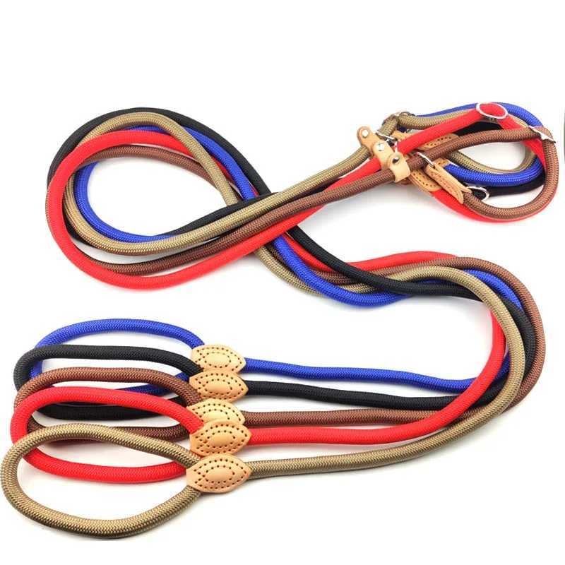 Dog Leash Slip Rope Lead Leash Heavy Duty Braided Rope Adjustable Loop Collar Training Leashes for Small Medium DogsXJ250218