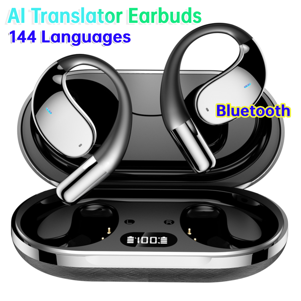 Wireless Bluetooth Translation Headphones 140 Languages Instant Translator Earbuds Headphones Smart Voice Real Time for Travel