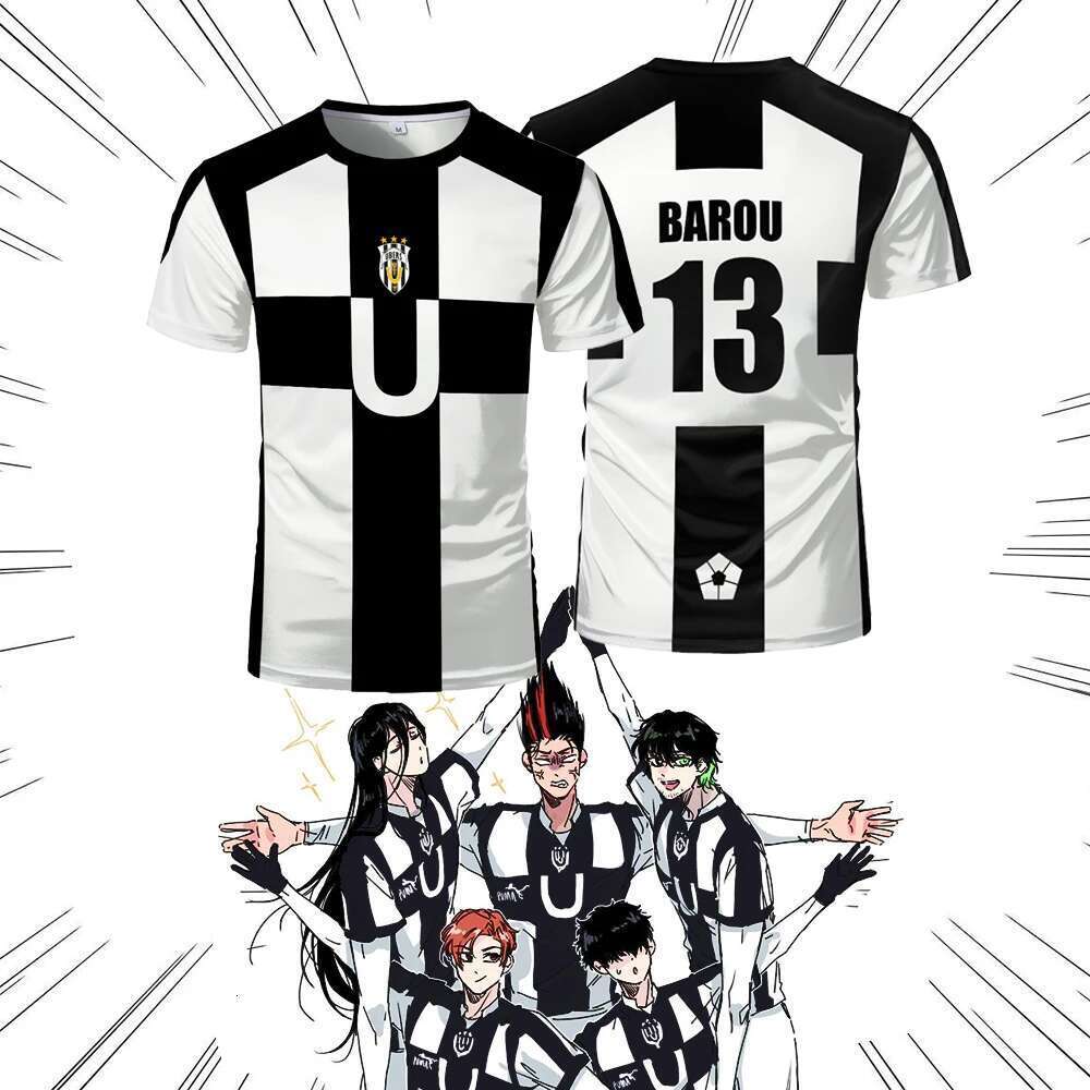 VL Replica Anime Uber Blue Lock Full Print Men's Tshirt, Five Mortgage Pattern, Cosplay Football Jersey, Futsal Tee, Summer, 2024