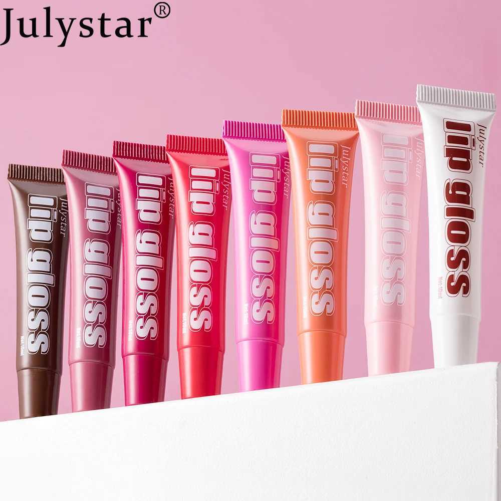 Julystar8 colors long-lasting moisturizing color plumping lip glaze watery transparent mirror hose lip oilW250219