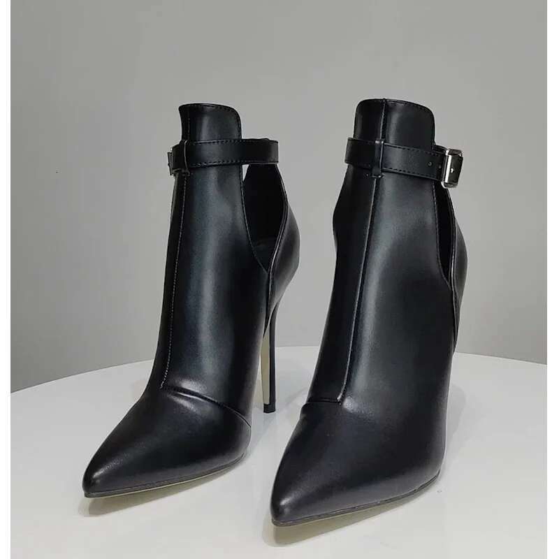 2025 New Spring Design Belt Buckle Pointed Toe Women Ankle Boots Sexy Thin High Heels Pole Dancing Stripper Sandals