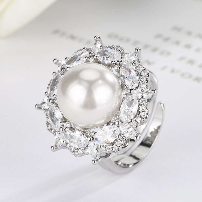 New jewelry Tiktok live broadcast pearl color treasure set necklace bracelet ring for ladies