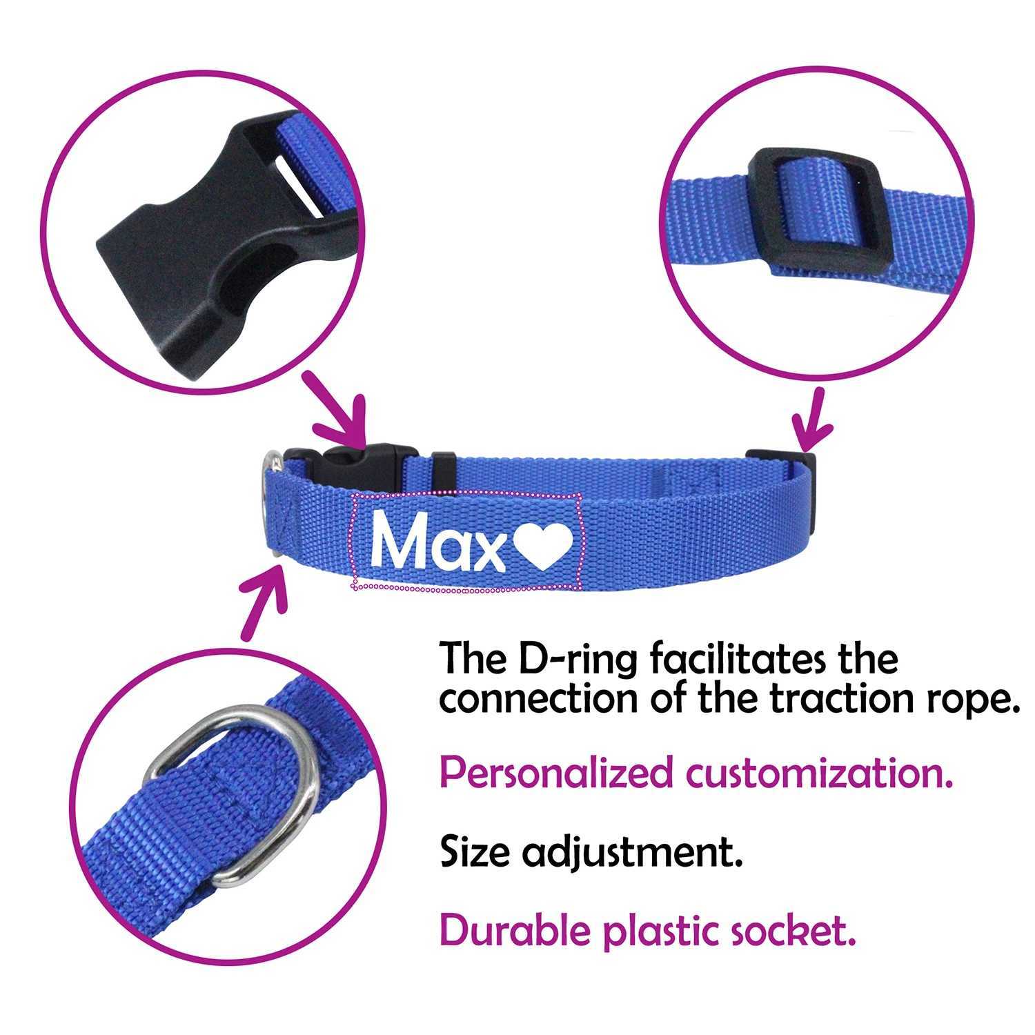 Custom Dog Collar Pet Personalized ID Collar Name and Phone Number with Cute pattern Nylon Necklace Small Medium Large Acessory 250205