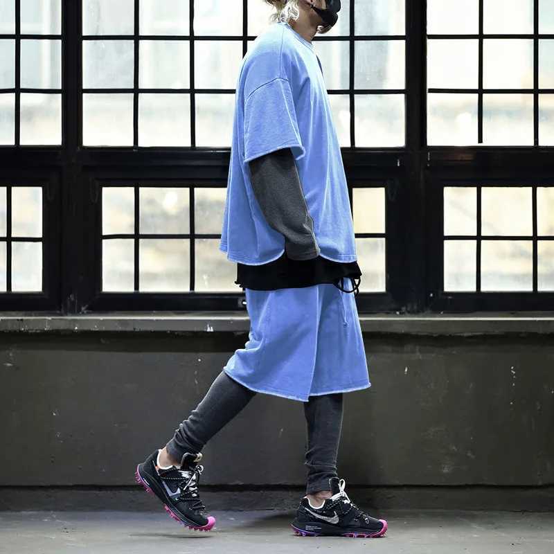 Mens Tracksuit Casual Cotton Short-sleeved T-Shirt Shorts 2-piece Suit 2024 Summer Sportswear Loose Mens Clothing SuitXJ250218