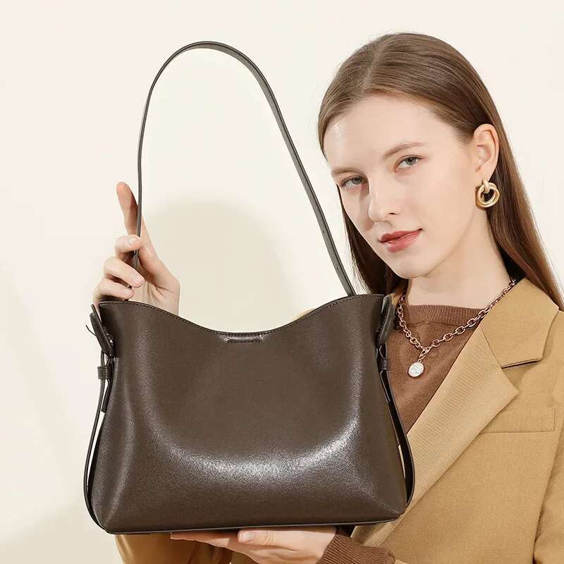 Jonlily Women Genuine Leather Shoulder Female Handbag Totes Crossbody High Capacity Commuter Bag Daybag Purse -Kg1811