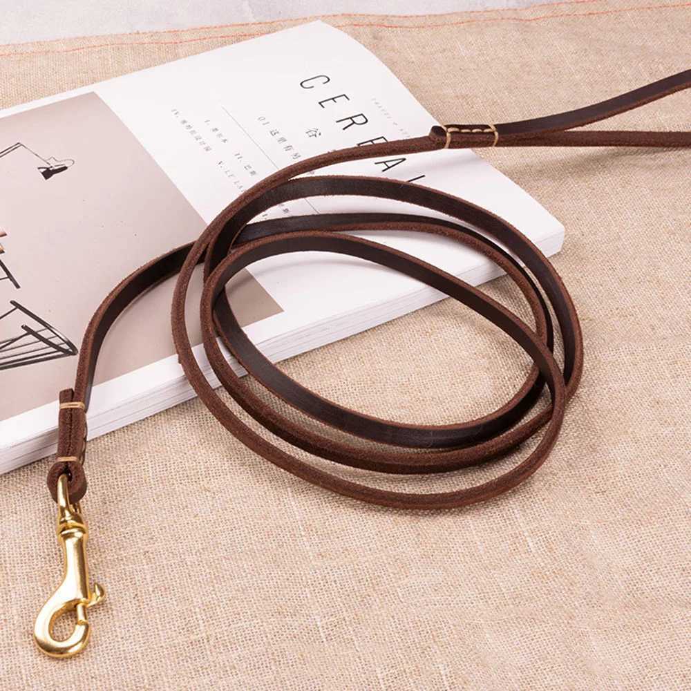 Hand-made Real Leather Pet Puppy Dog Leash for Small Dogs and Cats Lightweight Slender Genuine Leather Dog Leash Brown Red GreenXJ250218
