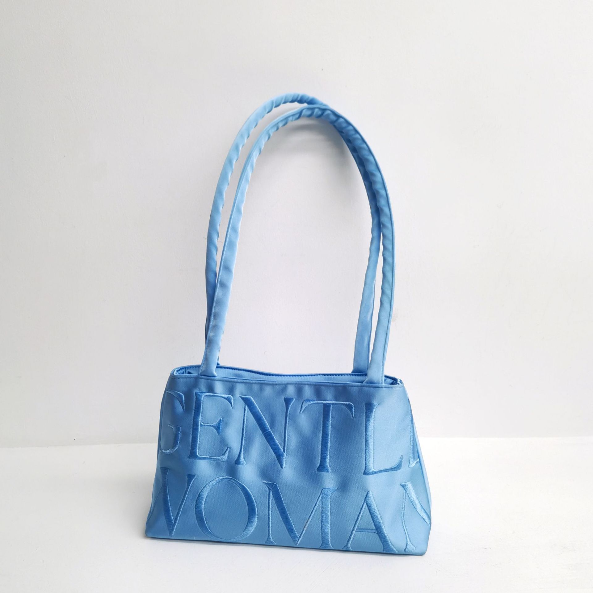Thailand GW Shubao Small Popular Design Satin Letter Embroidery Fashion Versatile One Shoulder Crossbody Handheld Underarm Bag