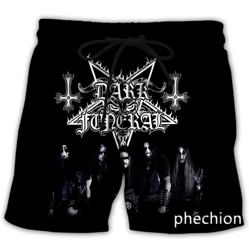 Phechion New Fashion Men Women Dark Funeral With 3D Printed Casual Shorts Novel Street Wear Mens Loose Sports Surfboard Shorts W250219