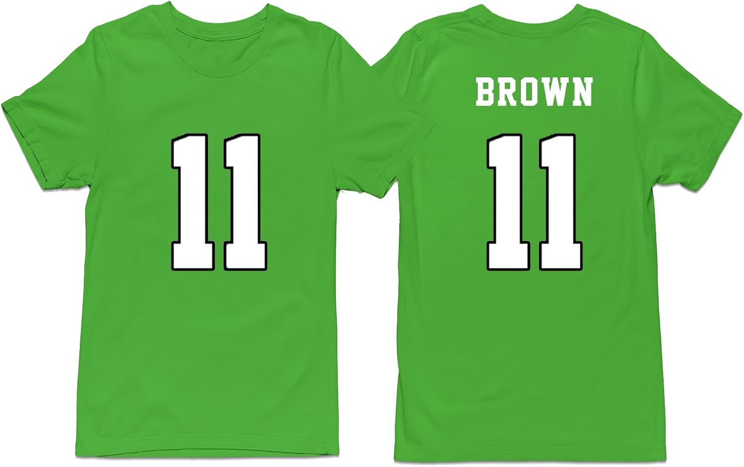Brown Football T- Shirt Cotton Jersey 11 Free shipping Free shipping