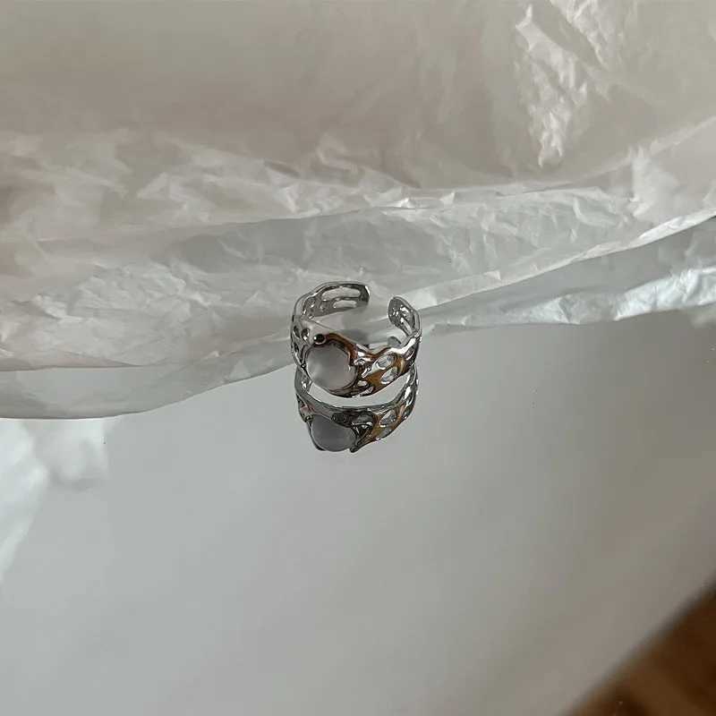 Vintage Silver Color Red Oval Ring For Women Trendy Elegant Irregular Natural Stone Luxury Ring Woman Y2K Aesthetic Jewelry GiftXJ250219