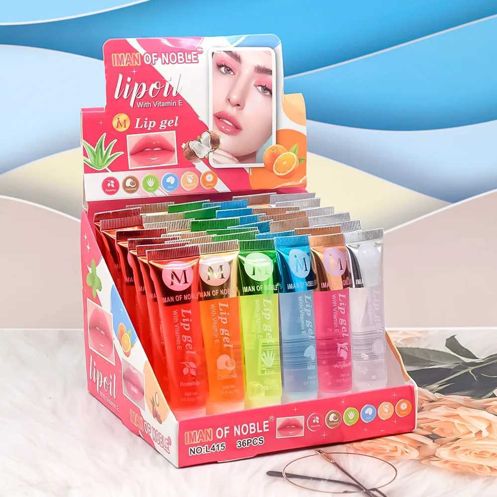 6Pcs Fruity Flavor Watery Glossy Lip Gloss Set Clear Lip Gel Hydrating Moisturizing Lip Gloss Women Lips Makeup WholesaleW250219