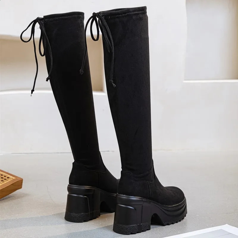 DIMANYU Womens Long Boots Platform Over Knee Female Knight High Heels For Women 250117