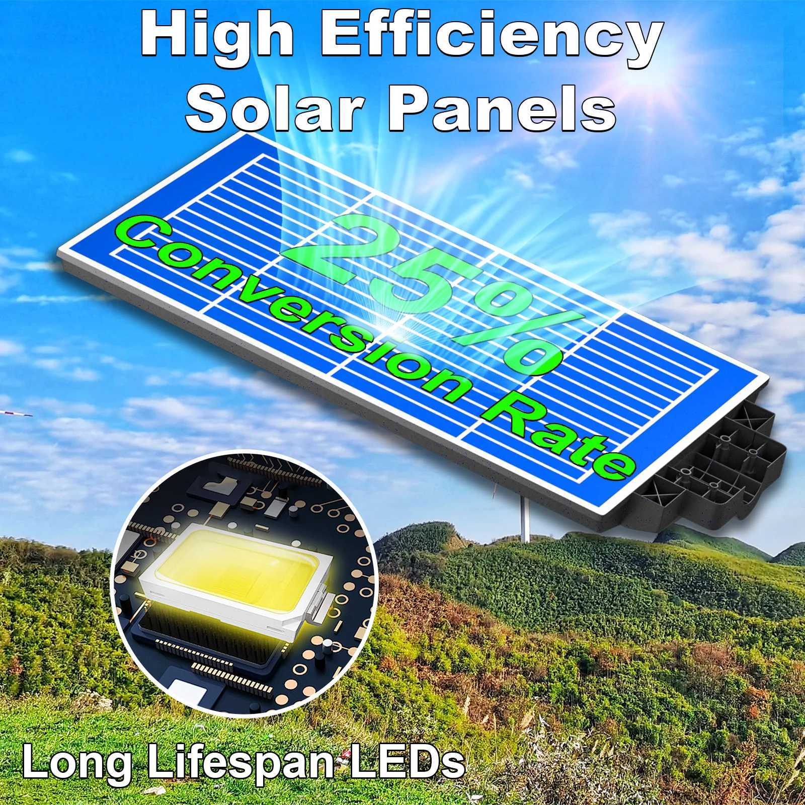 4200W Solar Street Lights Outdoor - 4500K Solar Lights Outdoor Waterproof Dusk to Dawn Commercial Solar Parking Lot Lights with X250218