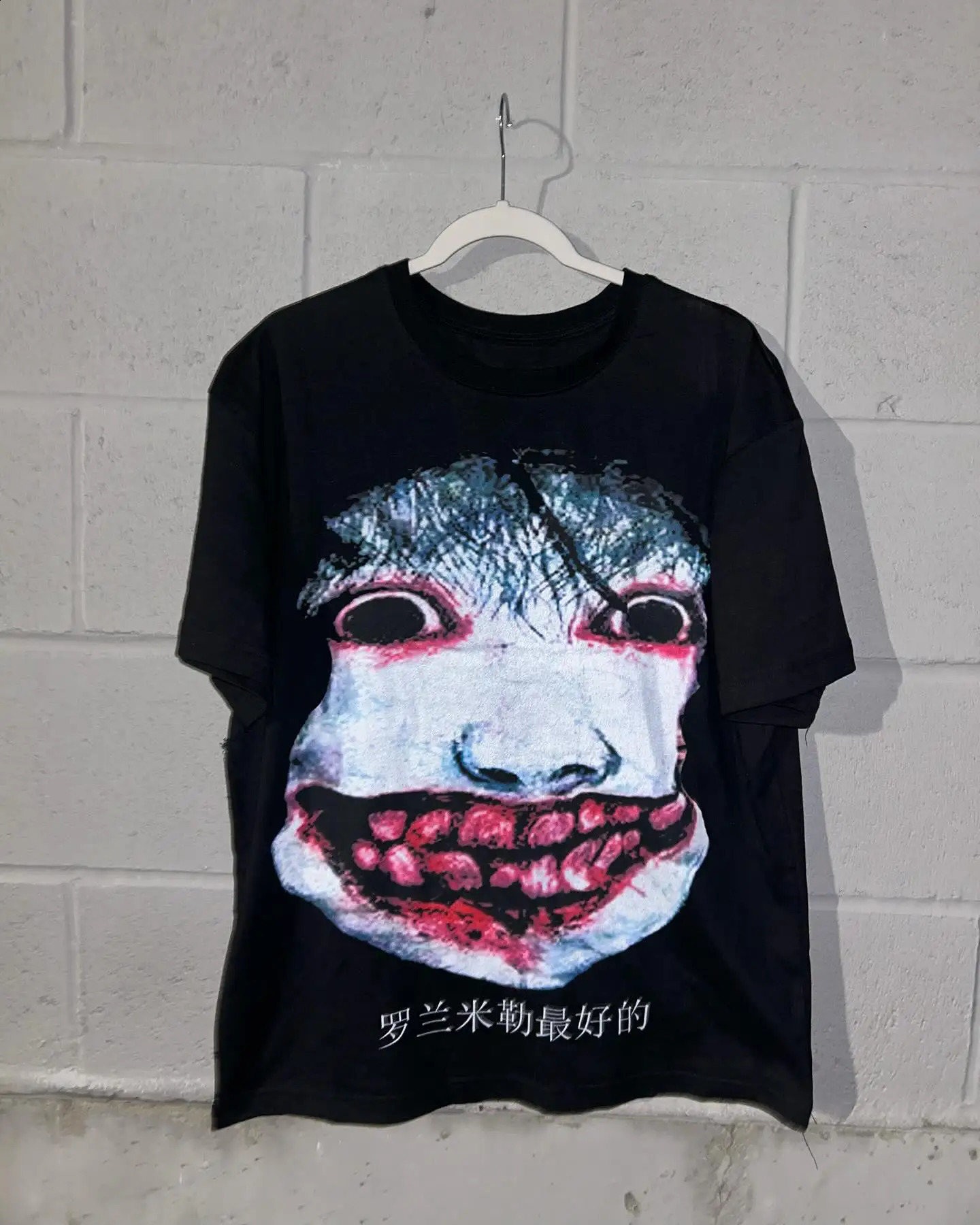 Harajuku Retro Drolandmiller Face Print Graphic T Shirts Men Women Goth Style Short Sleeve Streetwear Y2k Tops 250217