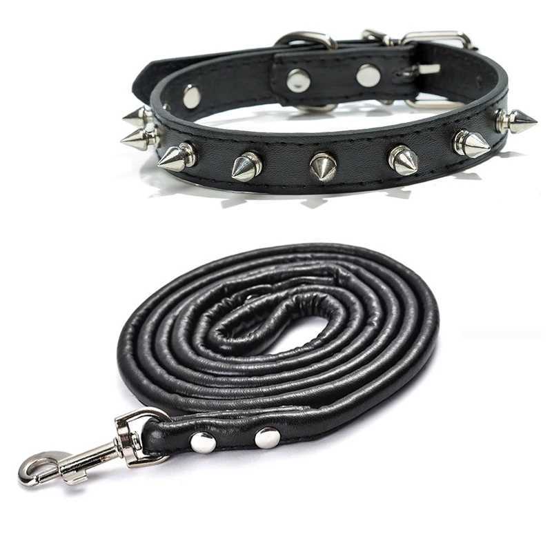 Harp Spiked Studded Leather Dog Collars Pu For Small Medium Large Dogs Pet Collar Rivets Anti-Bite Pet Products Neck StrapXJ250218