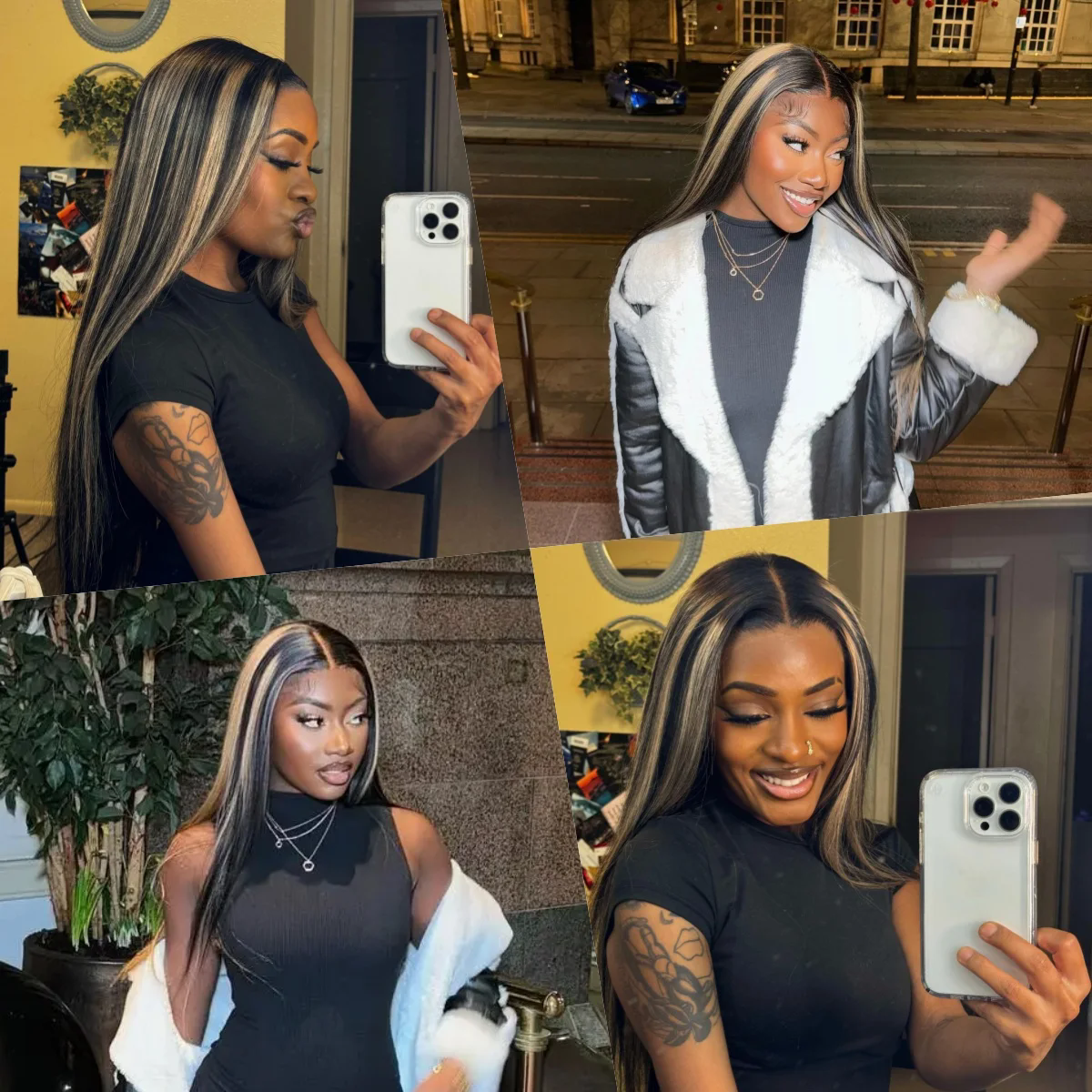 Ombre Blonde 13X4 Transparent Lace Front Human Hair Wig Brown highlights glueless Ash Blonde lace frontl Wig Pre Plucked New Hot