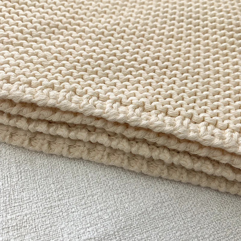 Knitted Baby Blankets born Swaddle Wrap Beige Crib Quilt Throw Blanket Toddler Infantil Stroller Sofa Bedding Sleeping Covers 250218