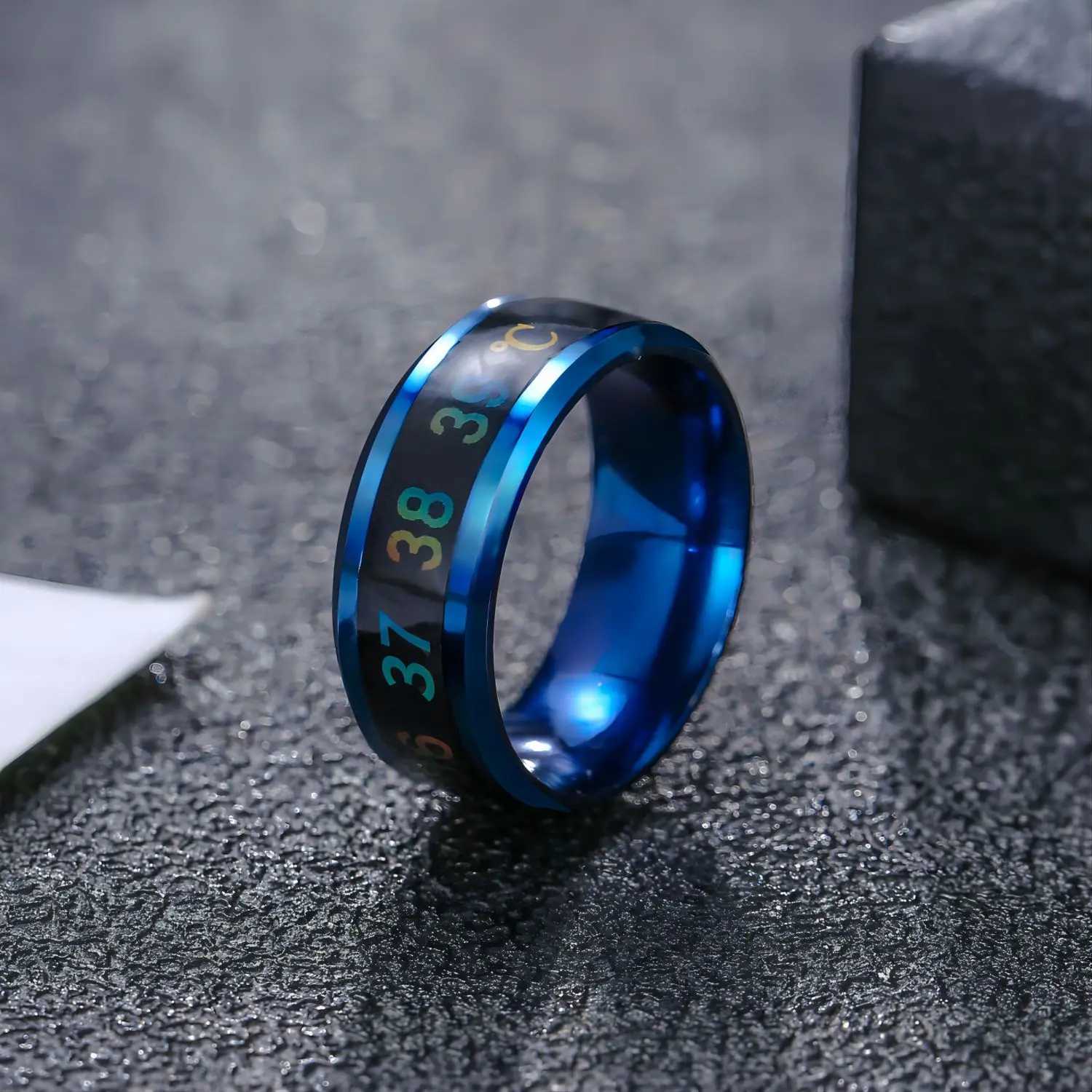 Temperature Ring Titanium Steel Mood Emotion Feeling Intelligent Temperature Sensitive Ring for Women Men Waterproof JewelryXJ250219