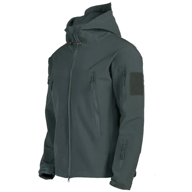 Motorcycle Shark Skin Soft Shell Jackets Men Tactical Windproof Waterproof jacket men Combat Mens Hooded Bomber Coats 250210