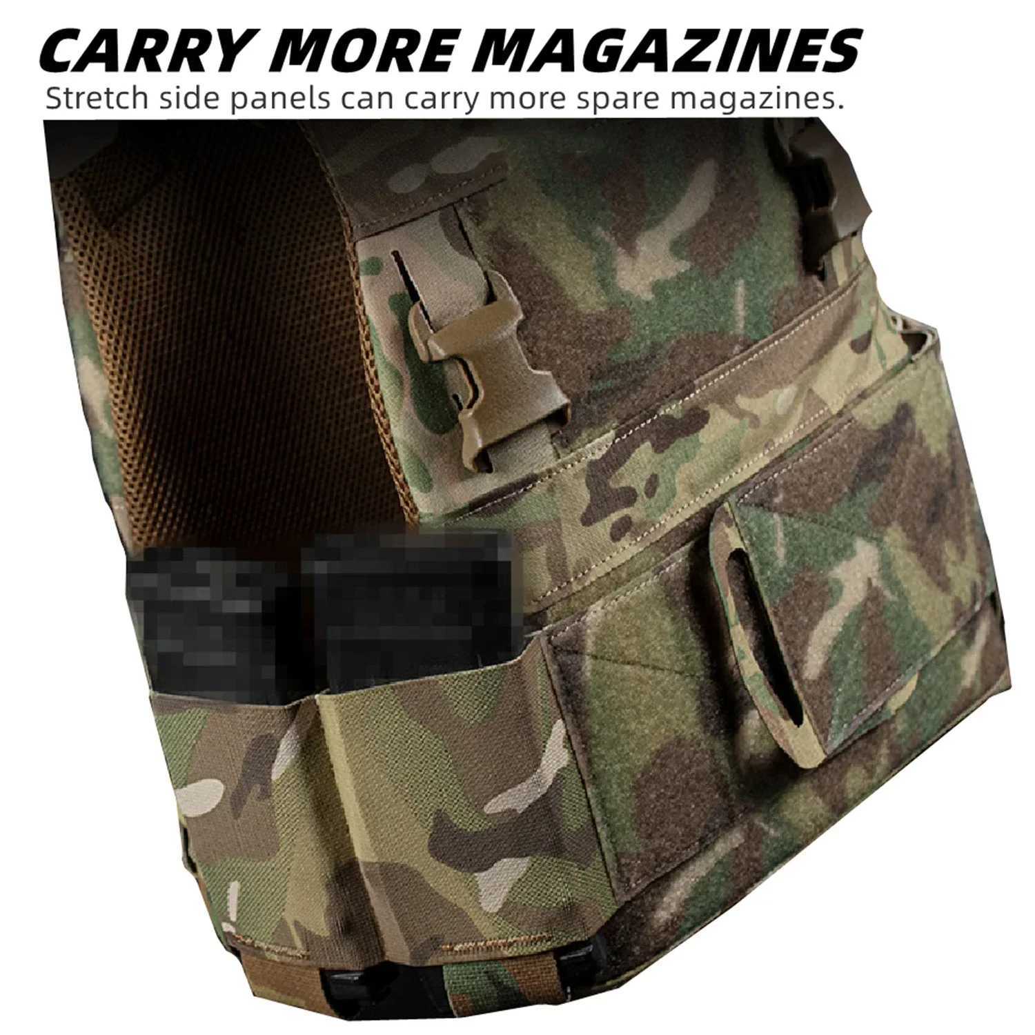 Low Profile MOLLE Plate Carrier Adult with Hook and Loop Cummerbund Security Vest with Side Elastic Holder for Hunting AirsoftXJ250219