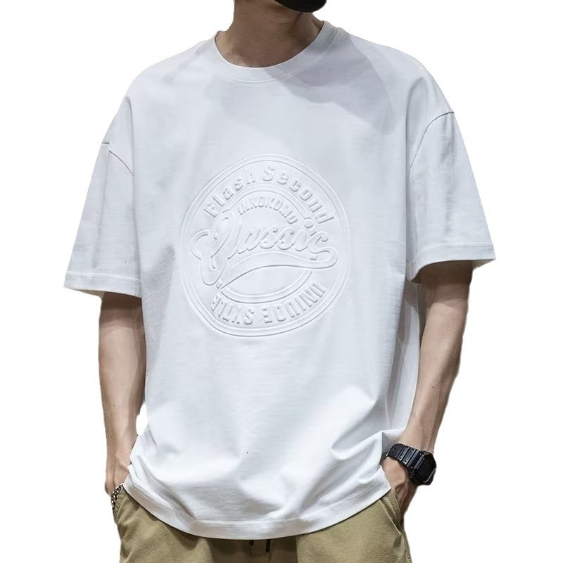 Black Short Sleeved Personalized Print High-end Summer New Trend Designer T-shirt Loose Casual Oversized Men's Half Sleeved T-shirt