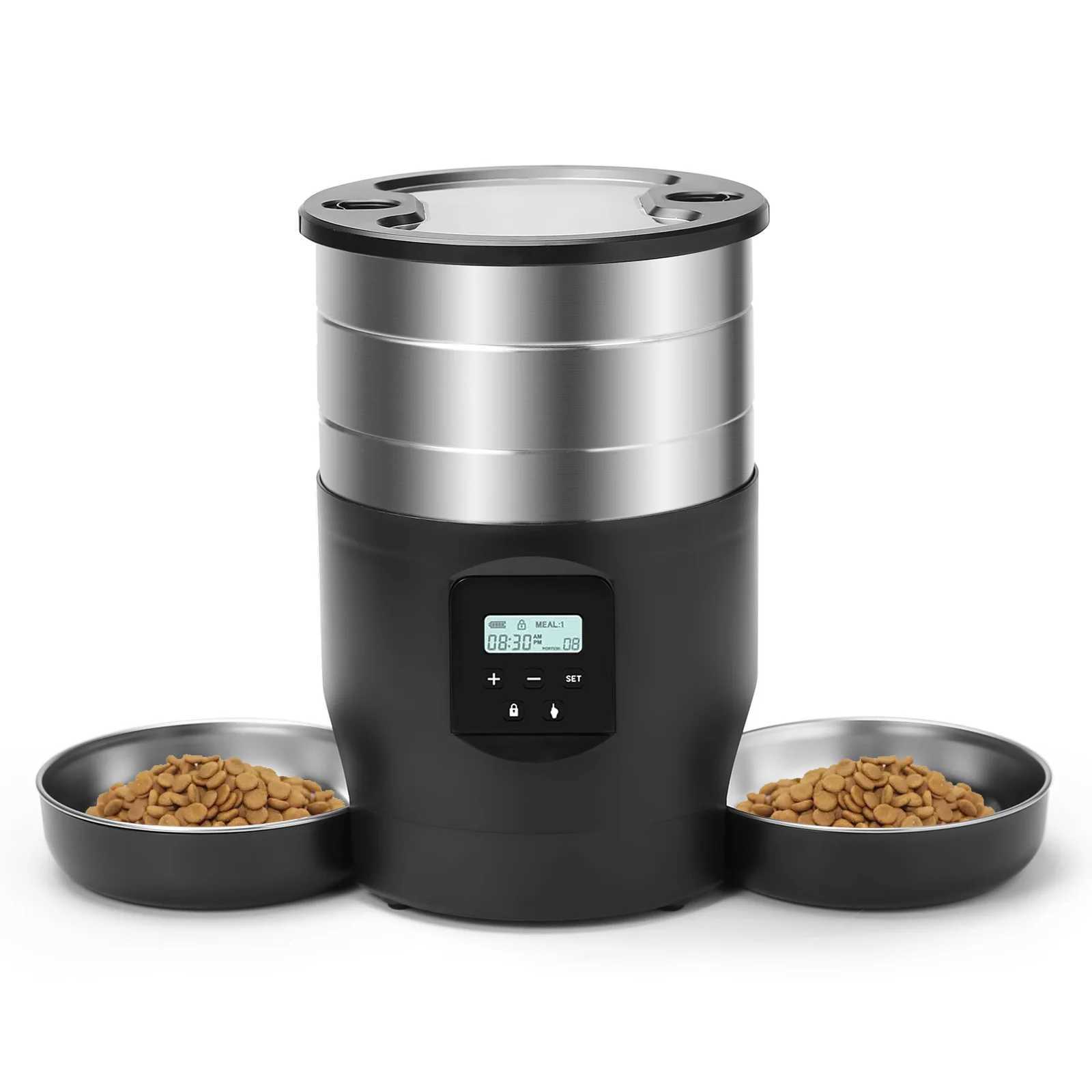Dog Feeders 4L Smart Pet Feeder Cat Food And Dog Food Automatic Dispenser For Scheduled Feeding With Recording Suitable For Feeding Two Pets H250218