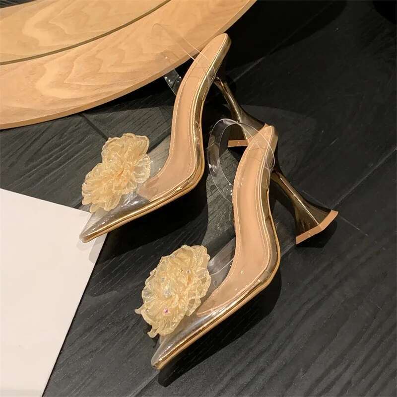 Spring Fashion Crystal wer Designer Women Pumps PVC Transparent High Heels Sexy Pointed Toe Party Dress Sandals Shoes