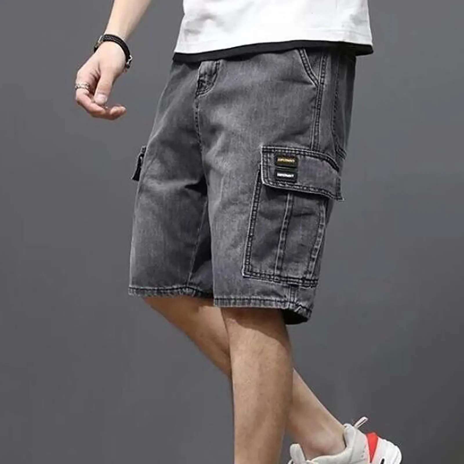Men's Solid Color Designer Denim Shorts Korean Version Trendy And Fashionable Men's Shorts Medium Size Five Point Sports Work Pants For Summ