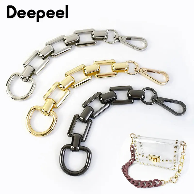 2/5Pcs Deepeel 18cm Metal Chain Bag Shoulder Strap Extension Chains Handles D Ring Adjust Lobster Buckles DIY Hardware Accessory 250214