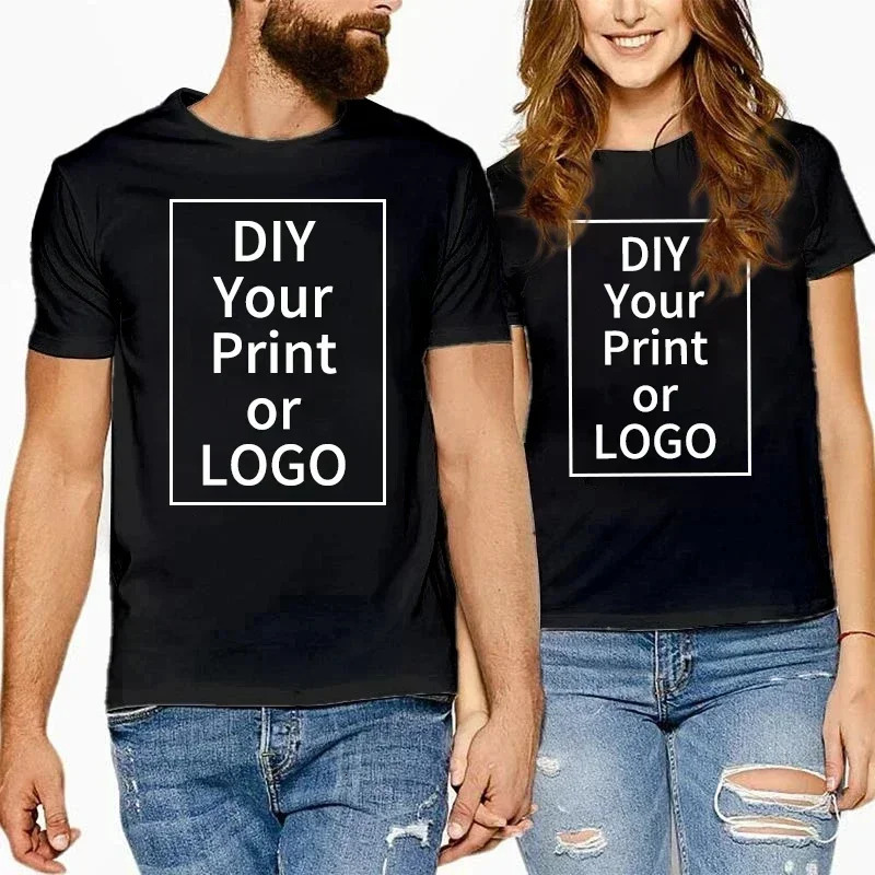 DIY Custom T Shirt Cotton Printed Tees Short Sleeve Men Women Loose Harajuku Streetwear n Text Casual Tops Couple Gift 250217