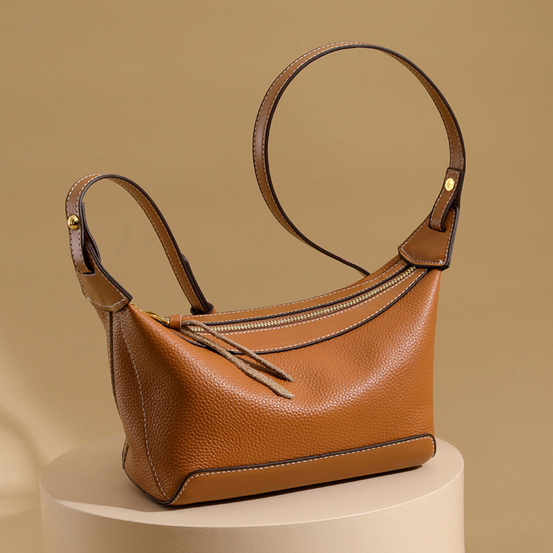Head layer cowhide women's 2025 new fashionable and simple commuting armpit bag, leather large capacity single shoulder crossbody bag #swissmilit