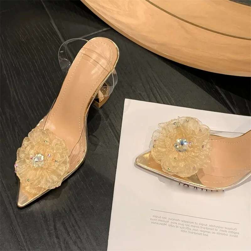 Spring Fashion Crystal wer Designer Women Pumps PVC Transparent High Heels Sexy Pointed Toe Party Dress Sandals Shoes