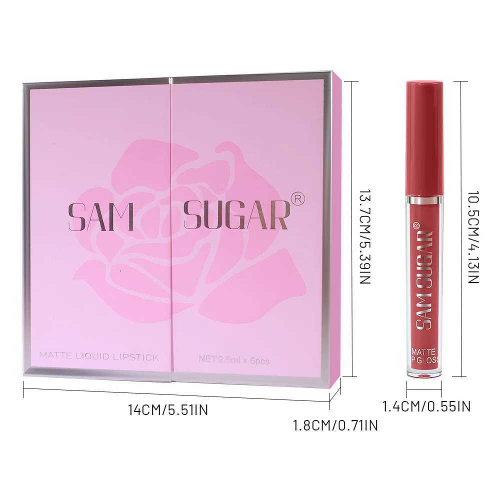 6-color/set matte long-lasting non-stick cup lip gloss set hold makeup show color lip glaze waterproof velvet Liquid lipstickW250219